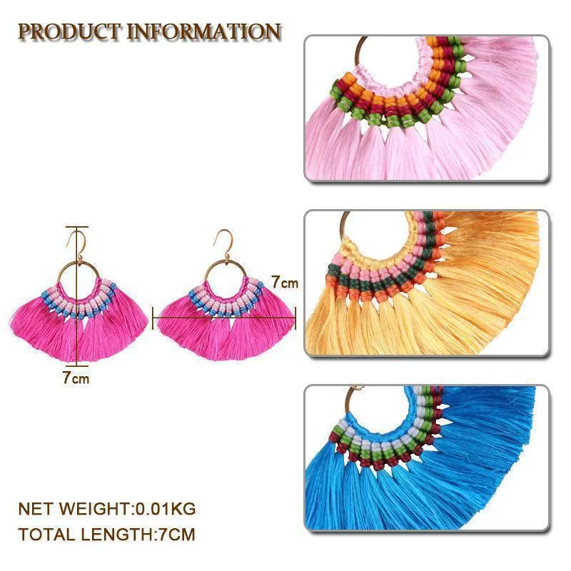 Fashion Hot Fringed Statement Earrings For Women Female Wedding Gifts Boho Tassel Drop Dangle Earrings Jewelry 5509