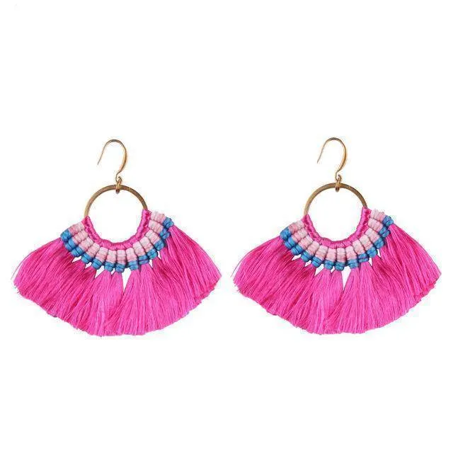 Fashion Hot Fringed Statement Earrings For Women Female Wedding Gifts Boho Tassel Drop Dangle Earrings Jewelry 5509