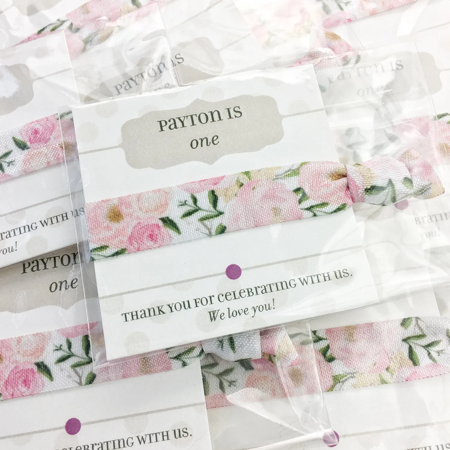 Floral Birthday Party Favors, Hair Ties