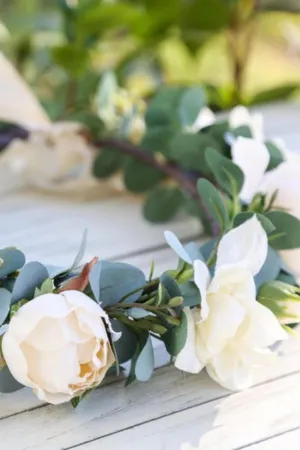 Flower Crown - Ivory Roses and Sage