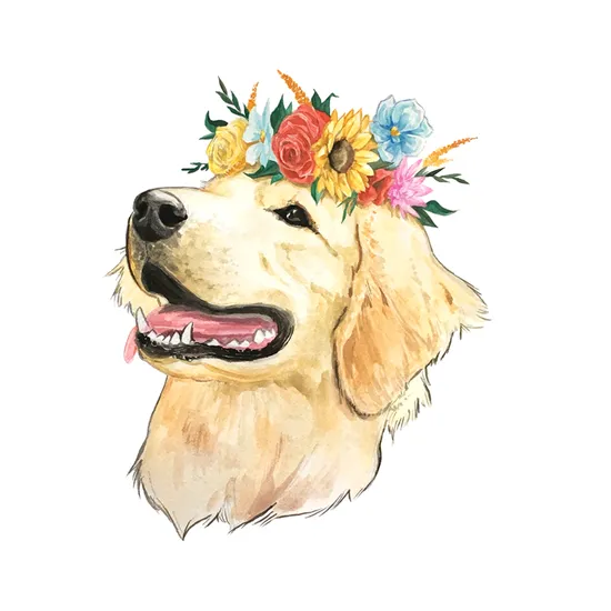 Flower Crown Lab Sticker