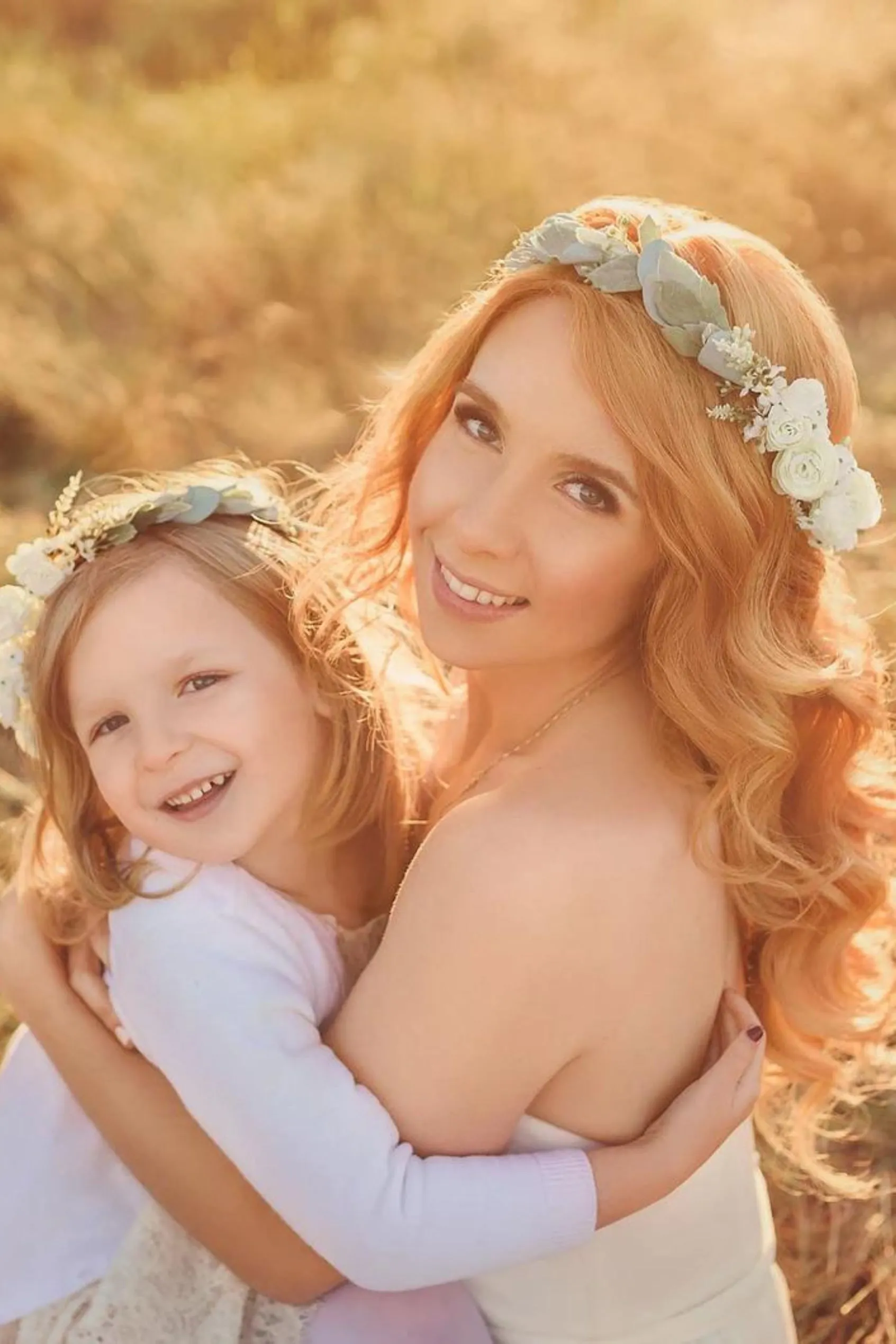 Flower Crown - White Flowers With Sage and Eucalyptus