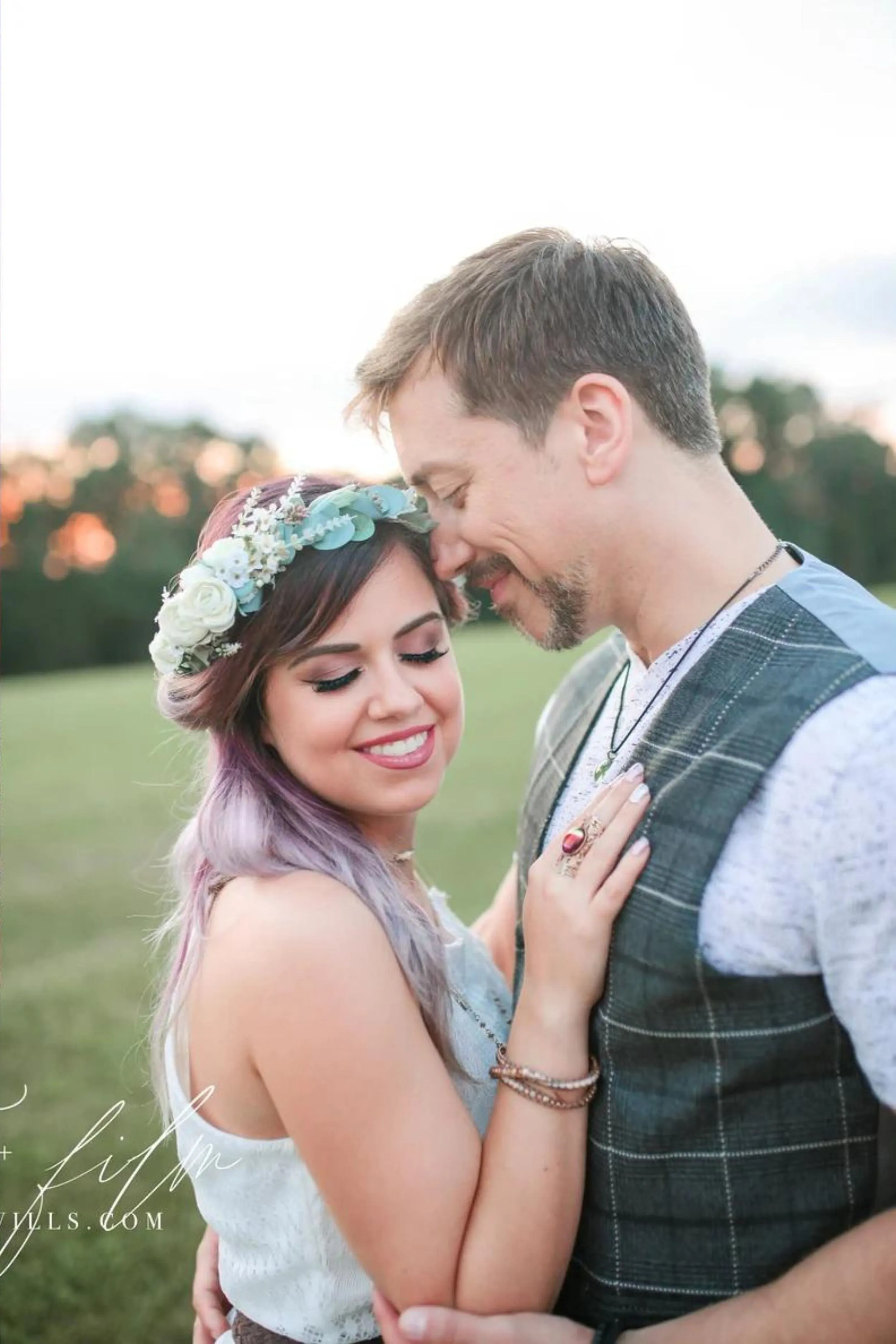 Flower Crown - White Flowers With Sage and Eucalyptus