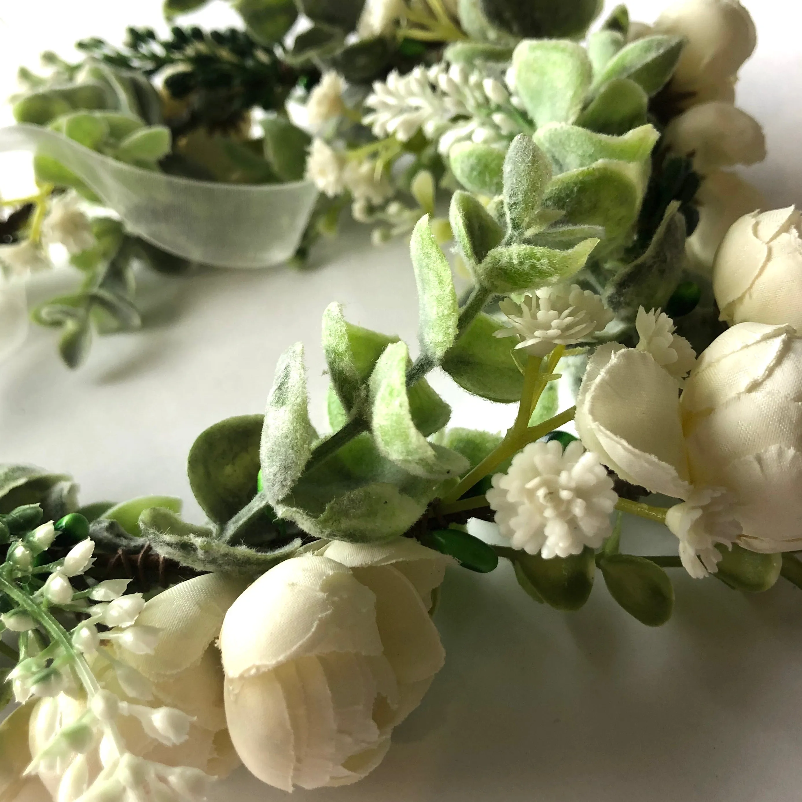 Flower Girl / Holy Communion Floral Flower Crown - White