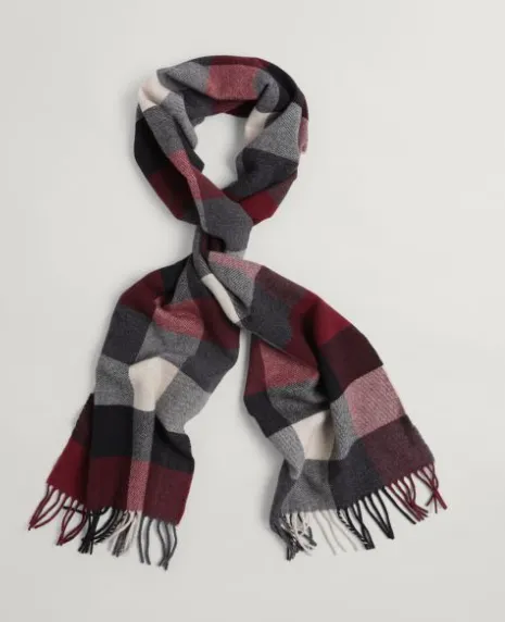 GANT - Multi Check Twill Scarf, Antracit Melange