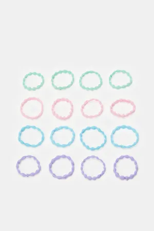 Girls Assorted Embellished Hair Tie Set (Pack of 16)