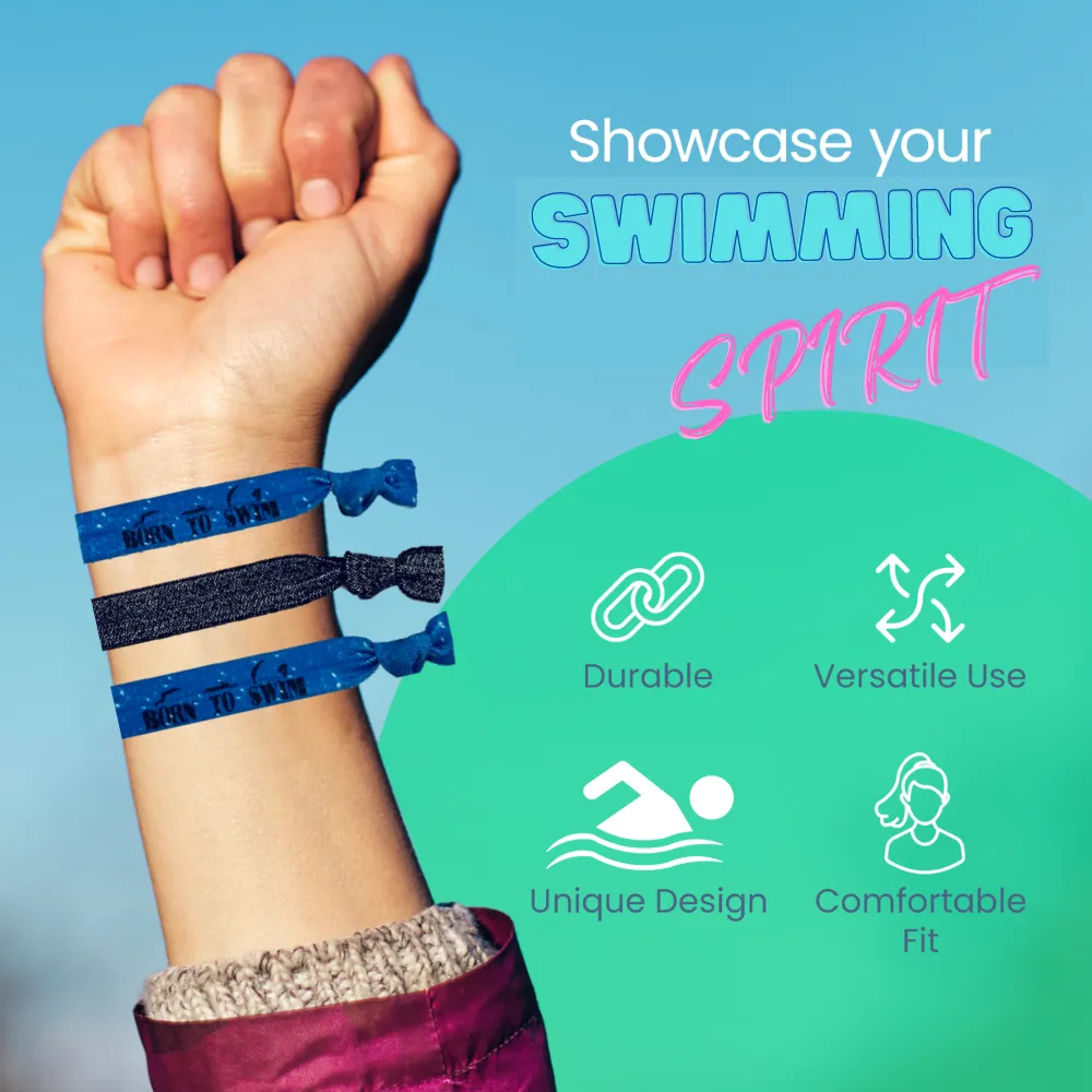 Girls Swim Hair Ties - Born to Swim