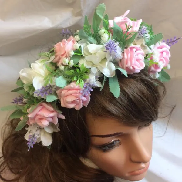 HALF PRICE - a flower crown of pink and lilac flowers