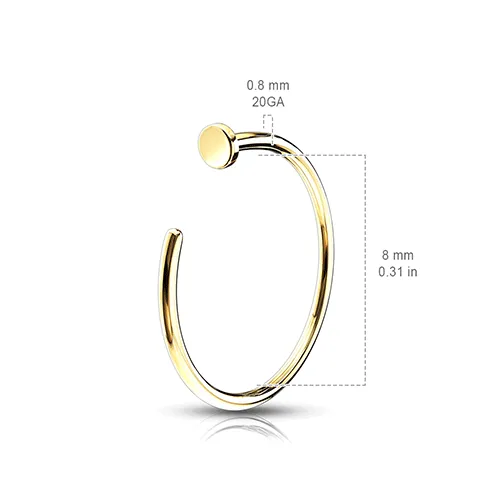 Hoop Nose Ring in 14K Yellow Gold