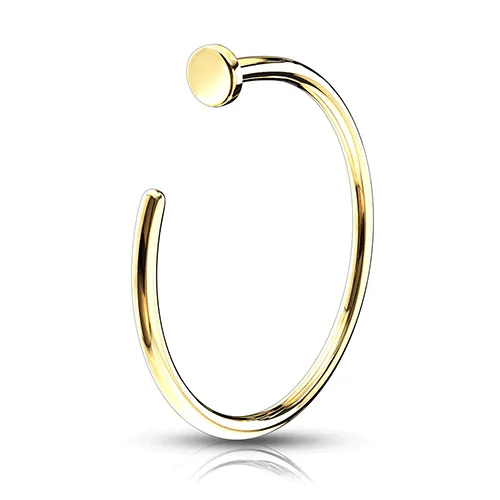 Hoop Nose Ring in 14K Yellow Gold