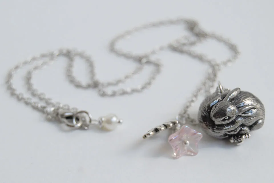 Infinity Bunny Necklace | Cute Rabbit Pendant | Silver Forest Bunny Necklace