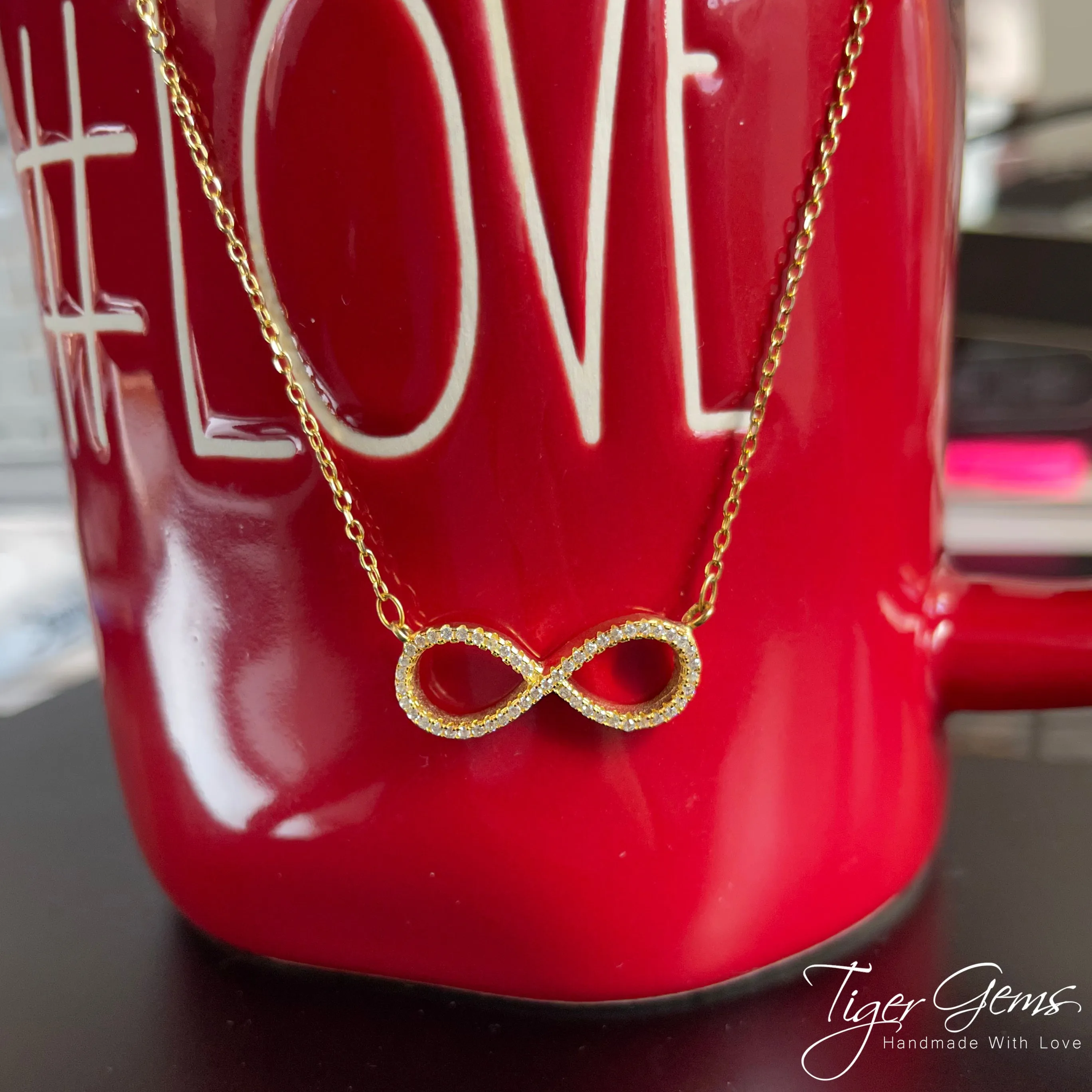 Infinity Necklace - Yellow GP, 50% Final Sale