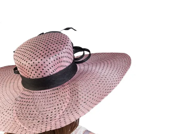 Ivy Wide Brim Floppy Dot Hat Pink