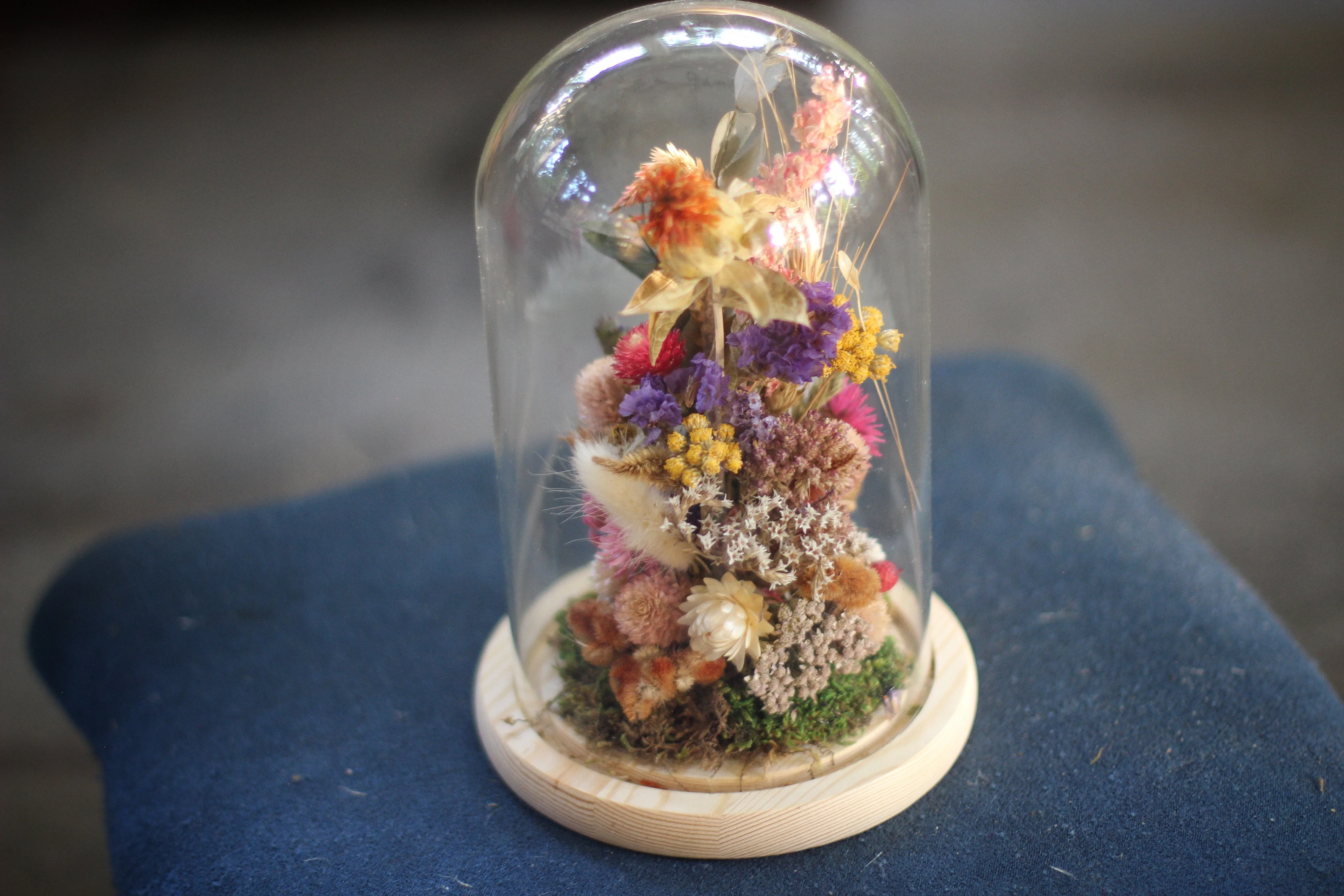 Large Dried Flowers Glass Dome / Cloche