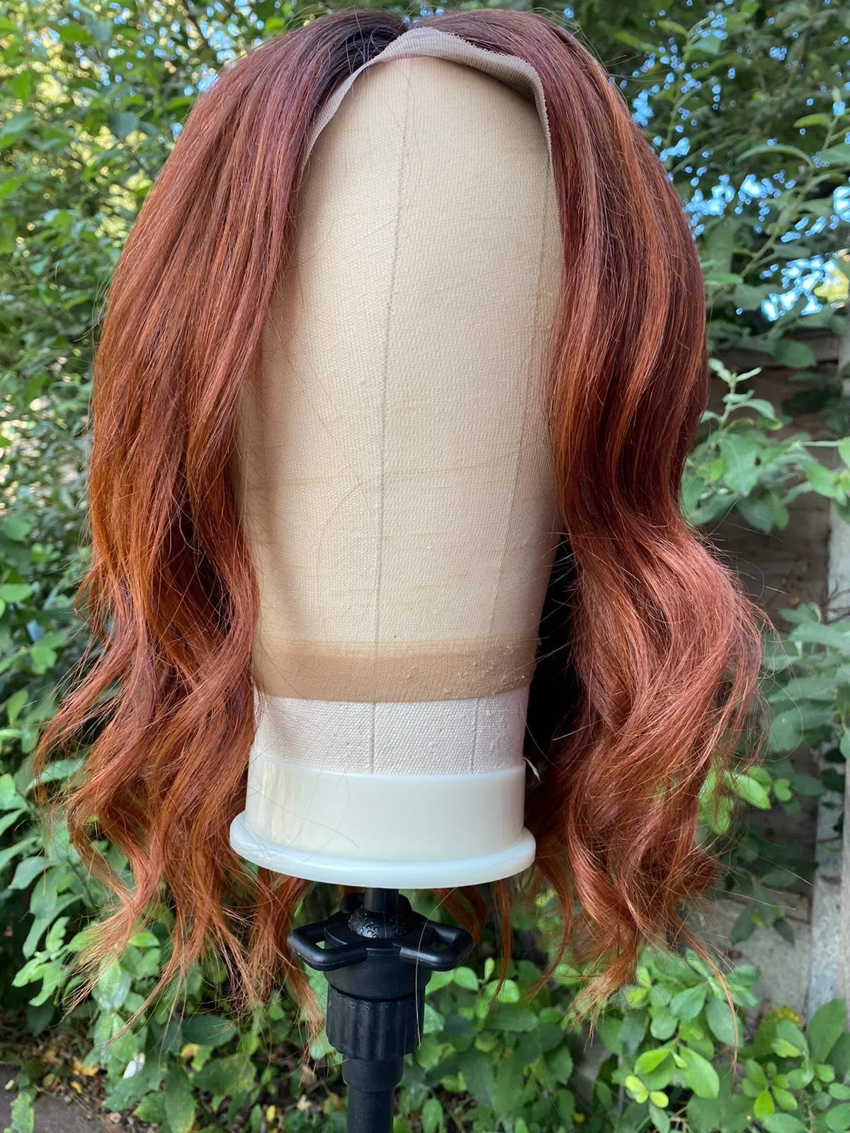 Luxury Auburn Brown Balayage Highlight  100% Human Hair Swiss 13x4 Lace Front Glueless Wig U-Part, 360 or Full Lace Upgrade Available