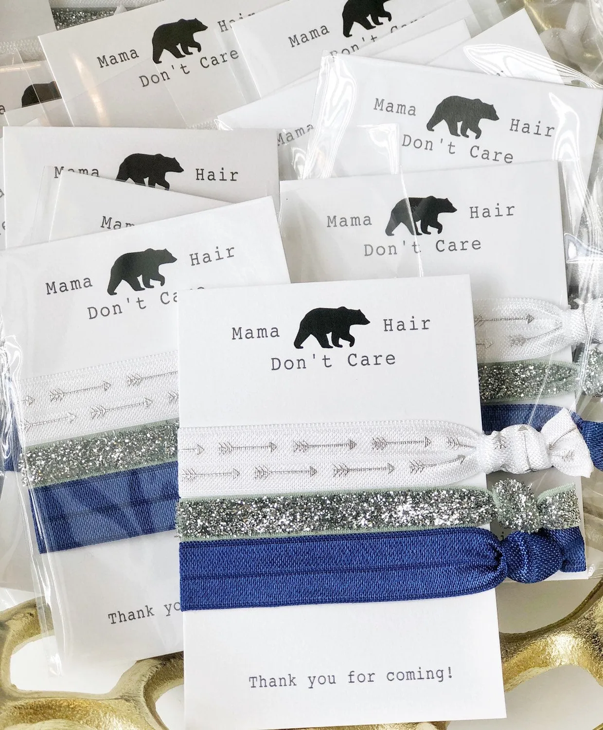 Mama Bear Baby Shower Favors, Hair Ties