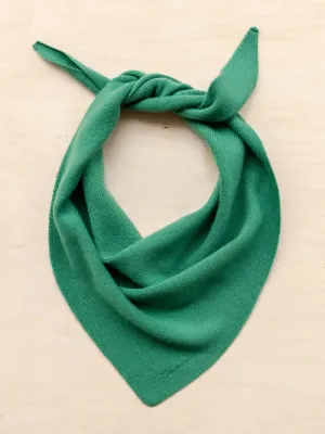 Merino triangle scarf in green