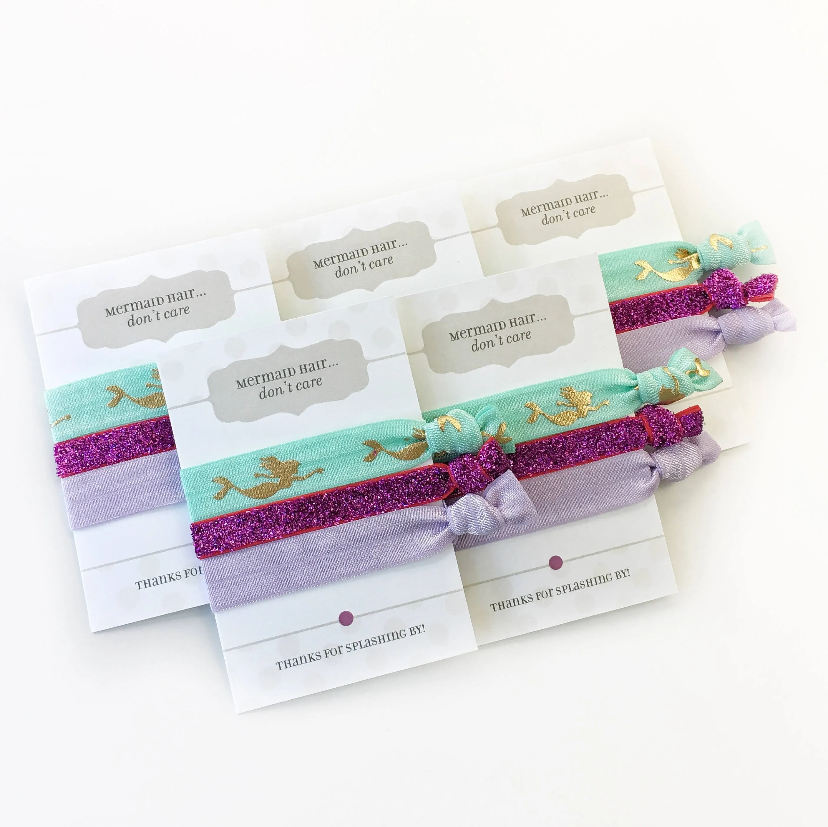 Mermaid Hair Don't Care Party Favors, Hair Ties