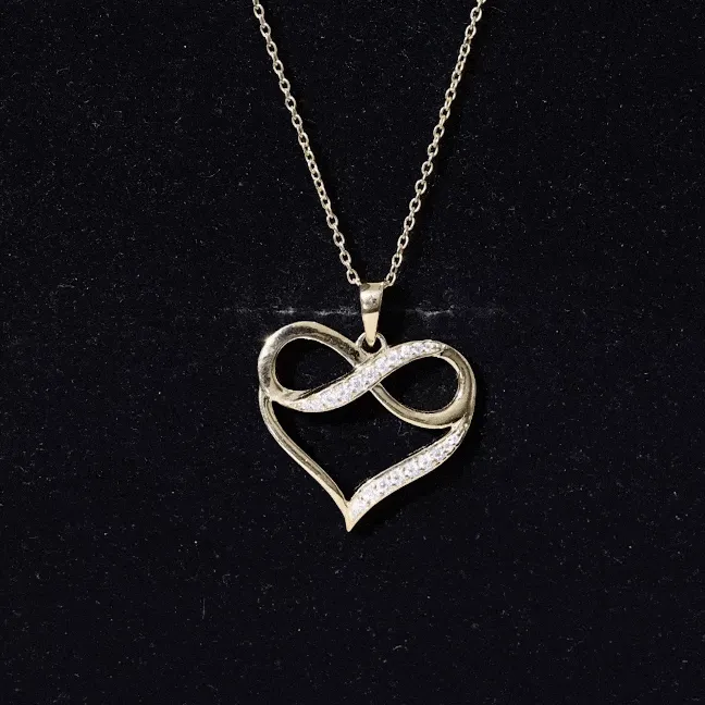 Moissanite Infinity Heart Pendant Necklace