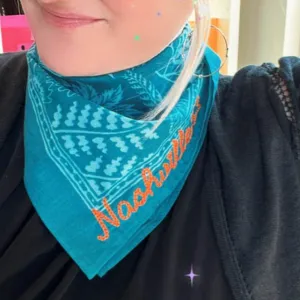 Nashville Embroidered Blue Bandana by Last Chance Textiles