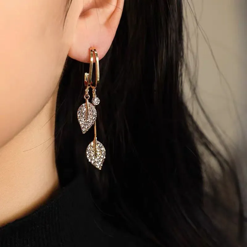 Nature Elegance Crystal Long Tassel Earrings