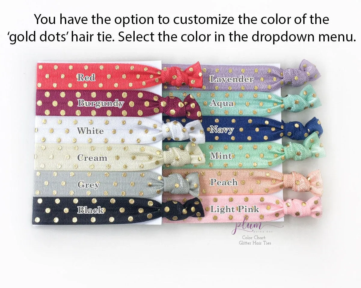 Navy and Gold Bachelorette Party Favors, Hair Ties