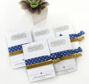 Navy and Gold Bachelorette Party Favors, Hair Ties