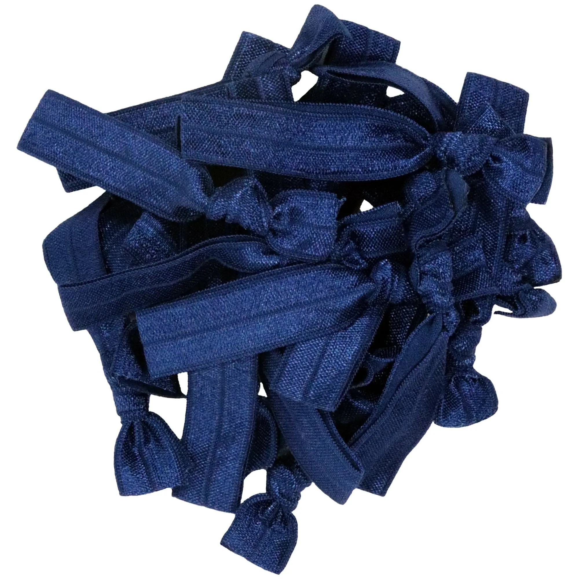 Navy Ribbon Hair Ties - 20 Pack