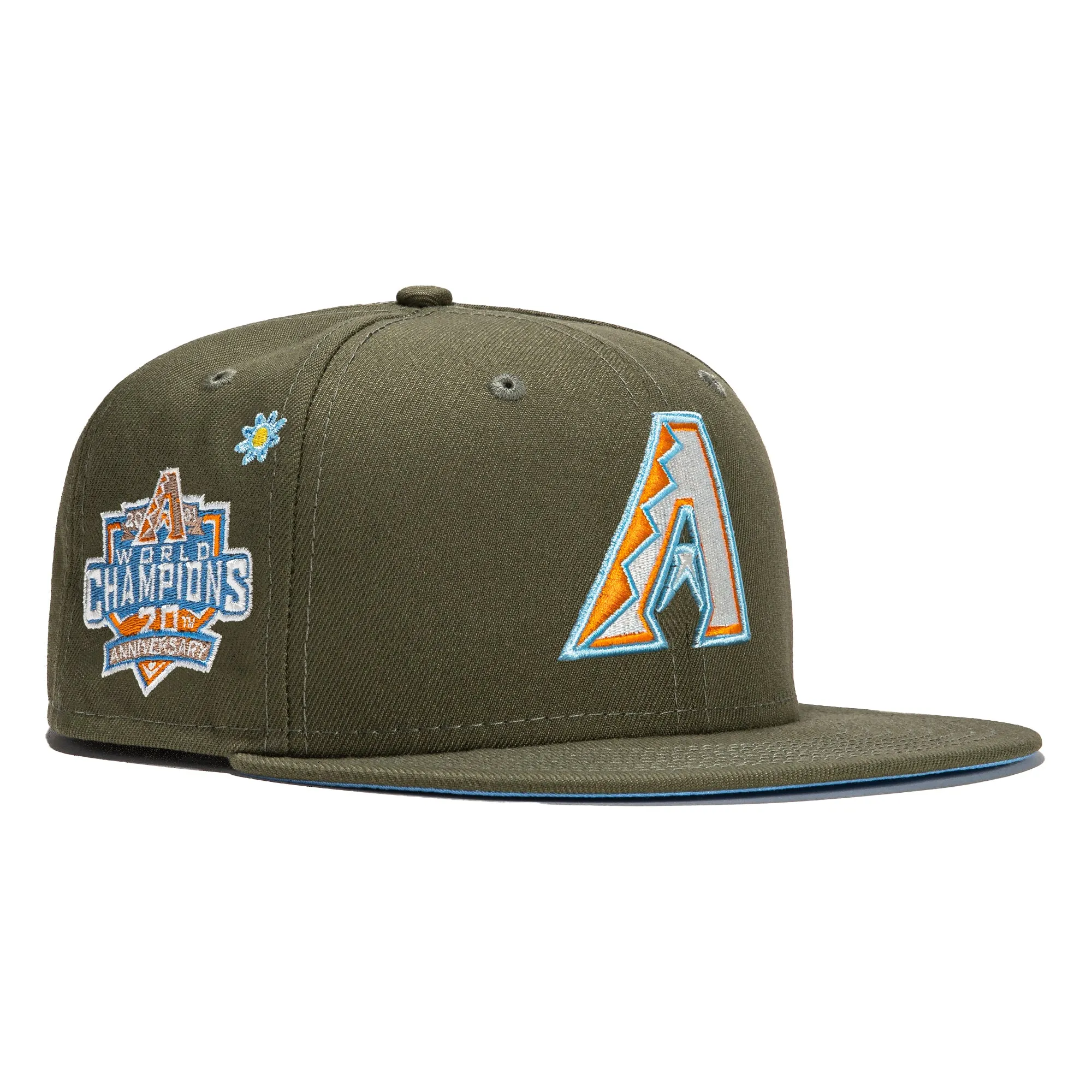 New Era 59Fifty Super Bloom Arizona Diamondbacks 20th Anniversary Champions Patch A Hat - Olive