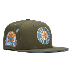 New Era 59Fifty Super Bloom Seattle Mariners 30th Anniversary Patch Logo Hat - Olive