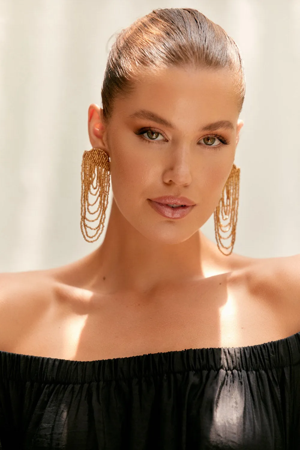 Opera Beaded Tassel Earrings