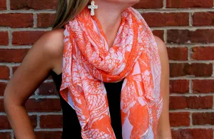 Orange and White Nature Scarf