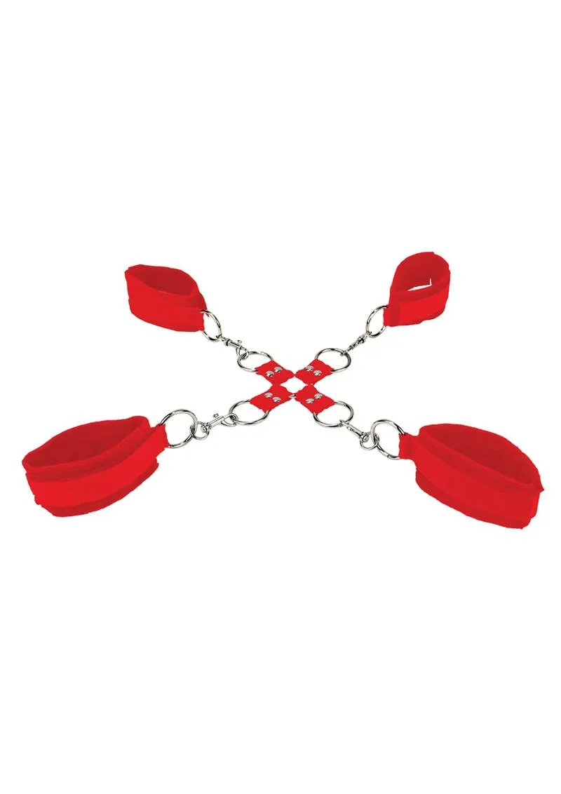 Ouch! Velcro Hand And Leg Cuffs - Red