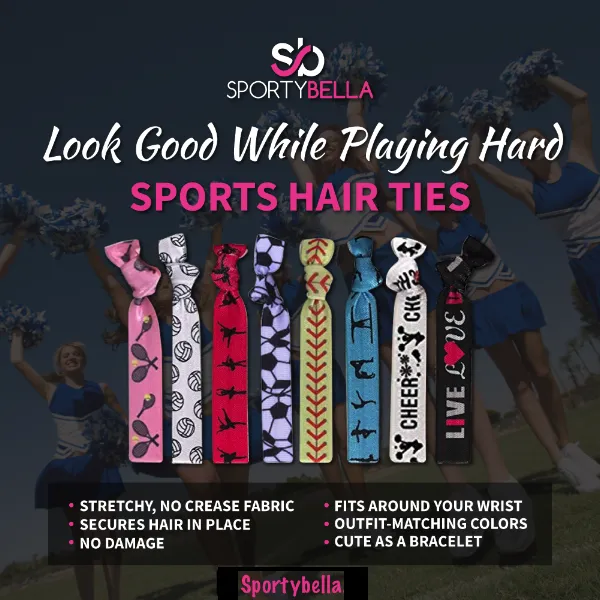 Personalized Field Hockey Hair Ties with Letter Charm