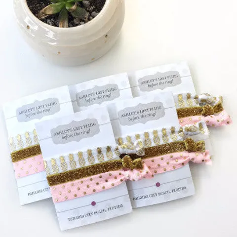 Pineapple & Polka Dots Bachelorette Party Favors, Hair Tie