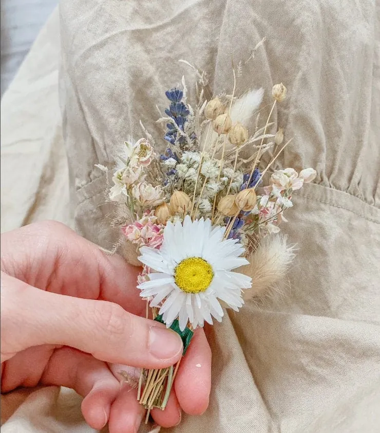 Pinks and Daisies Wildflower Bridal Wedding Crown Set / Boho Bride Wedding