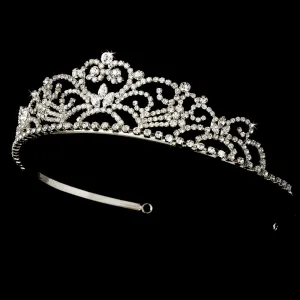 Pretty Crystal Princess Bridal Tiara (Silver or Gold)