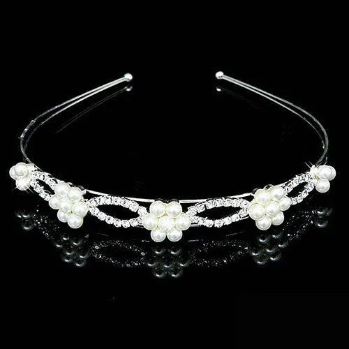 Princess Wedding Bridal Flower Girl Tiara-Crown-Headband Crystal Rhinestone Jewelry Hair Accessories