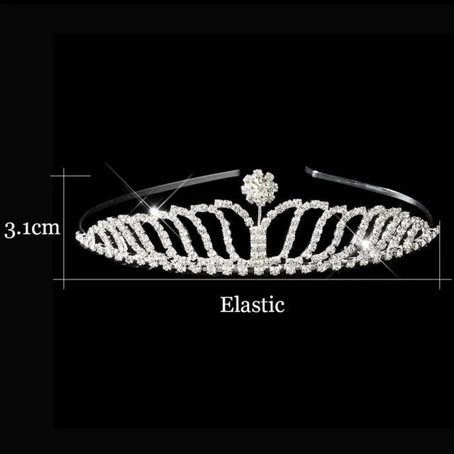 Princess Wedding Bridal Flower Girl Tiara-Crown-Headband Crystal Rhinestone Jewelry Hair Accessories