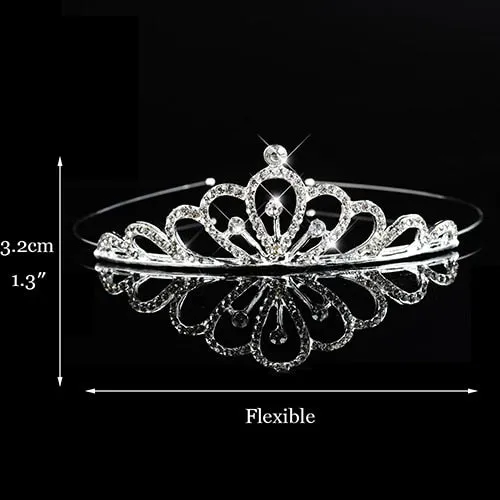 Princess Wedding Bridal Flower Girl Tiara-Crown-Headband Crystal Rhinestone Jewelry Hair Accessories