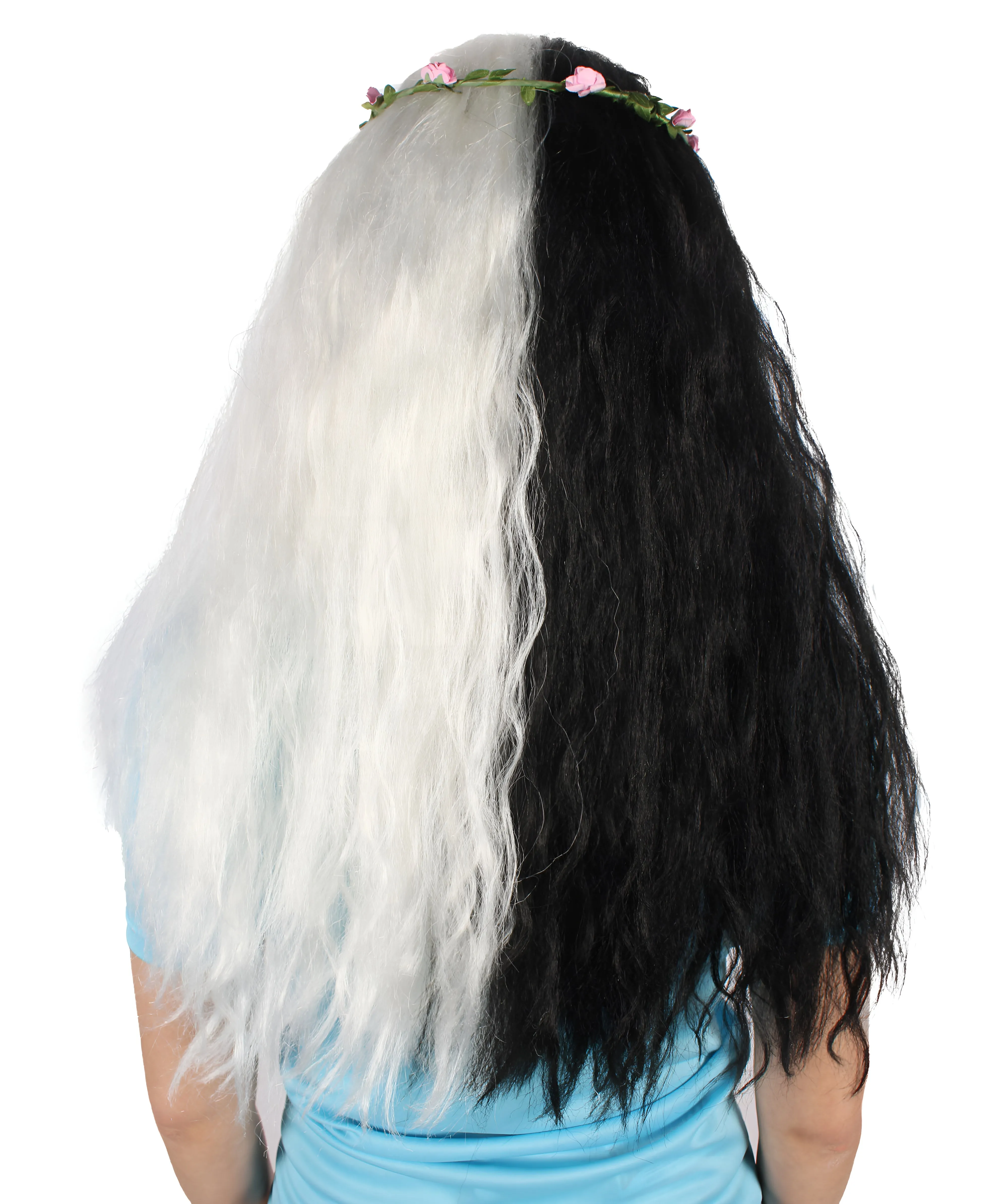 Queen of Cats | Multiple Color Hippy Wig with Flower Crown |  Flame-retardant Synthetic Fiber