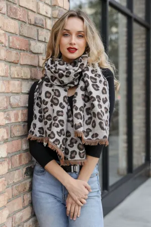 Reversible Leopard Blanket Scarf