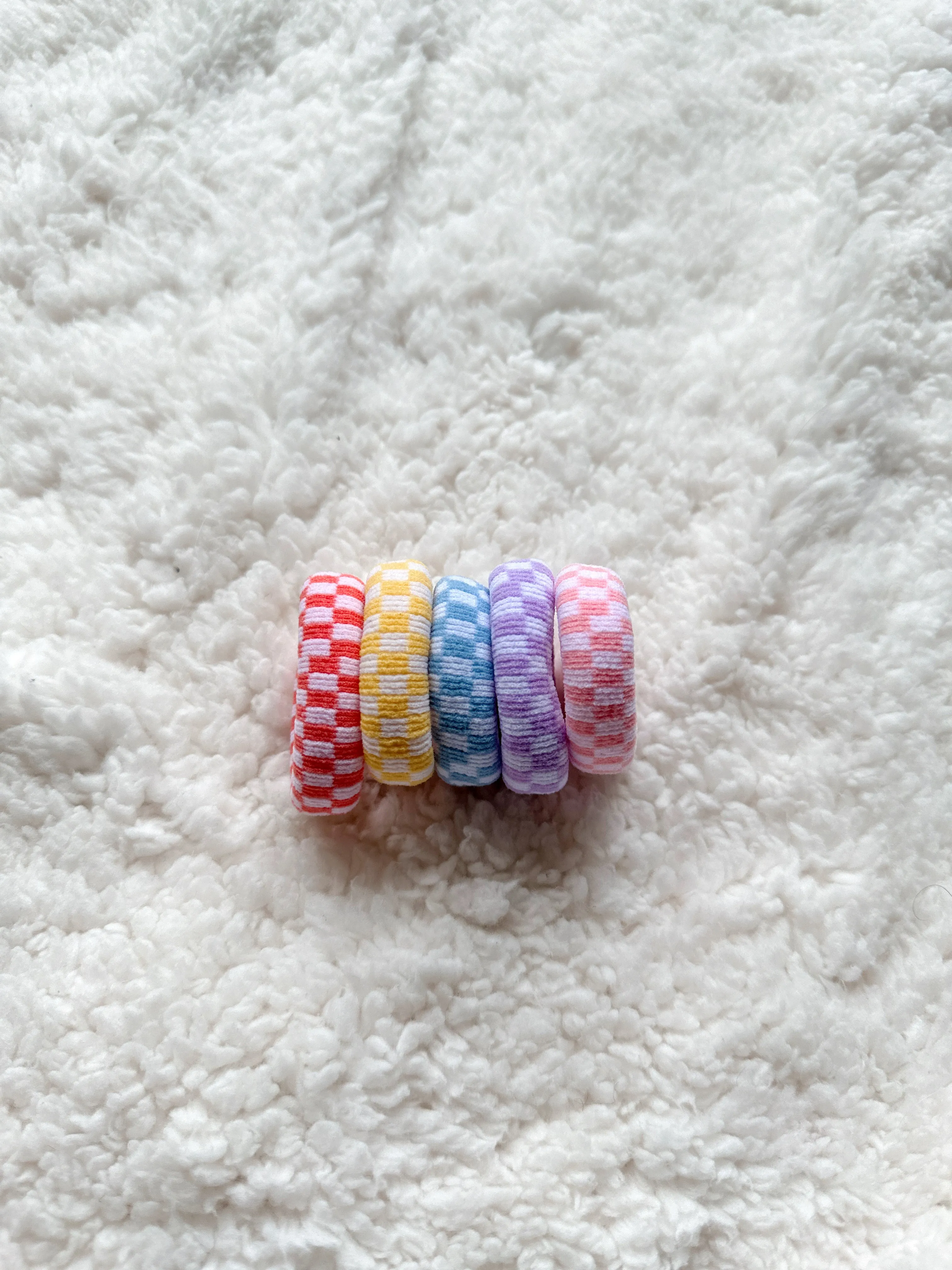 Seamless Hair Ties - Colorful Checkered