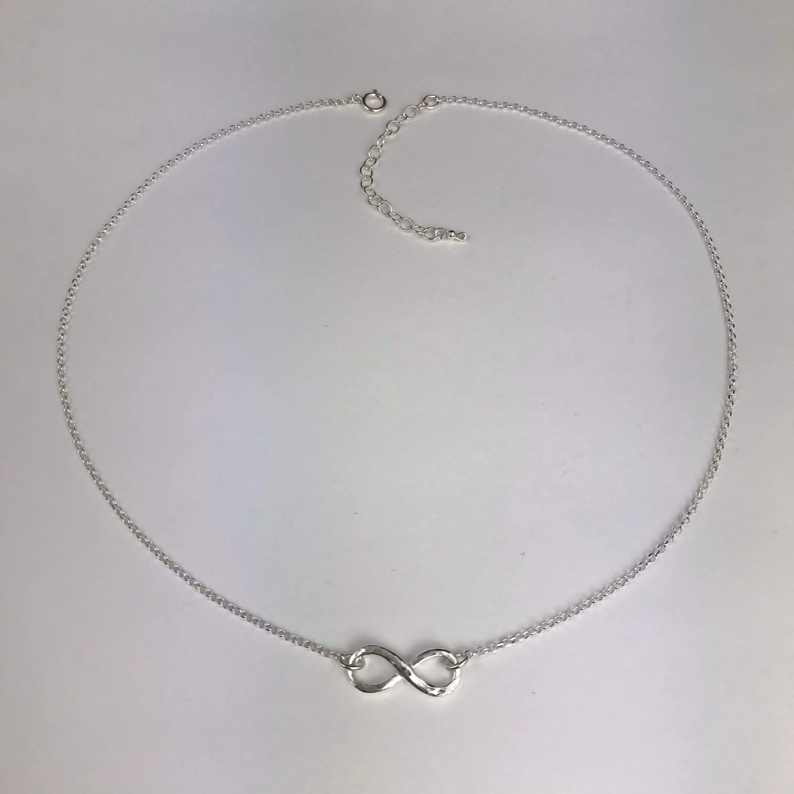 Side to Side Silver Infinity Necklace