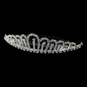 Silver plated Crystal Swirl Tiara Comb