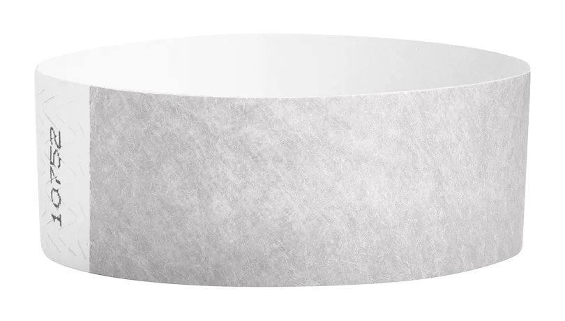 Silver Tyvek Solid Wristbands