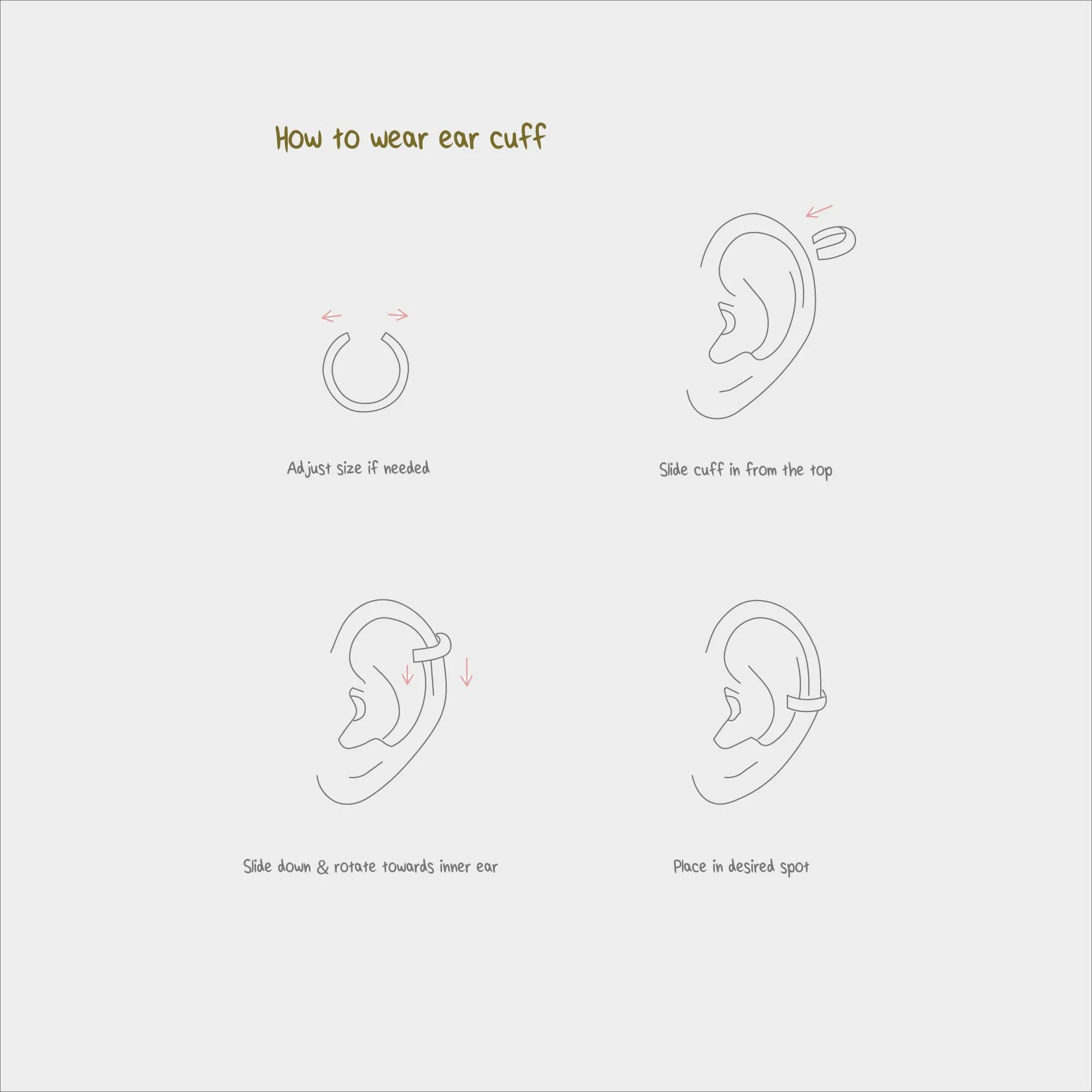 Simple Thin Wire Ear Cuff, Earring No Piercing is Needed, Unisex, Gold, Silver SHEMISLI SF002