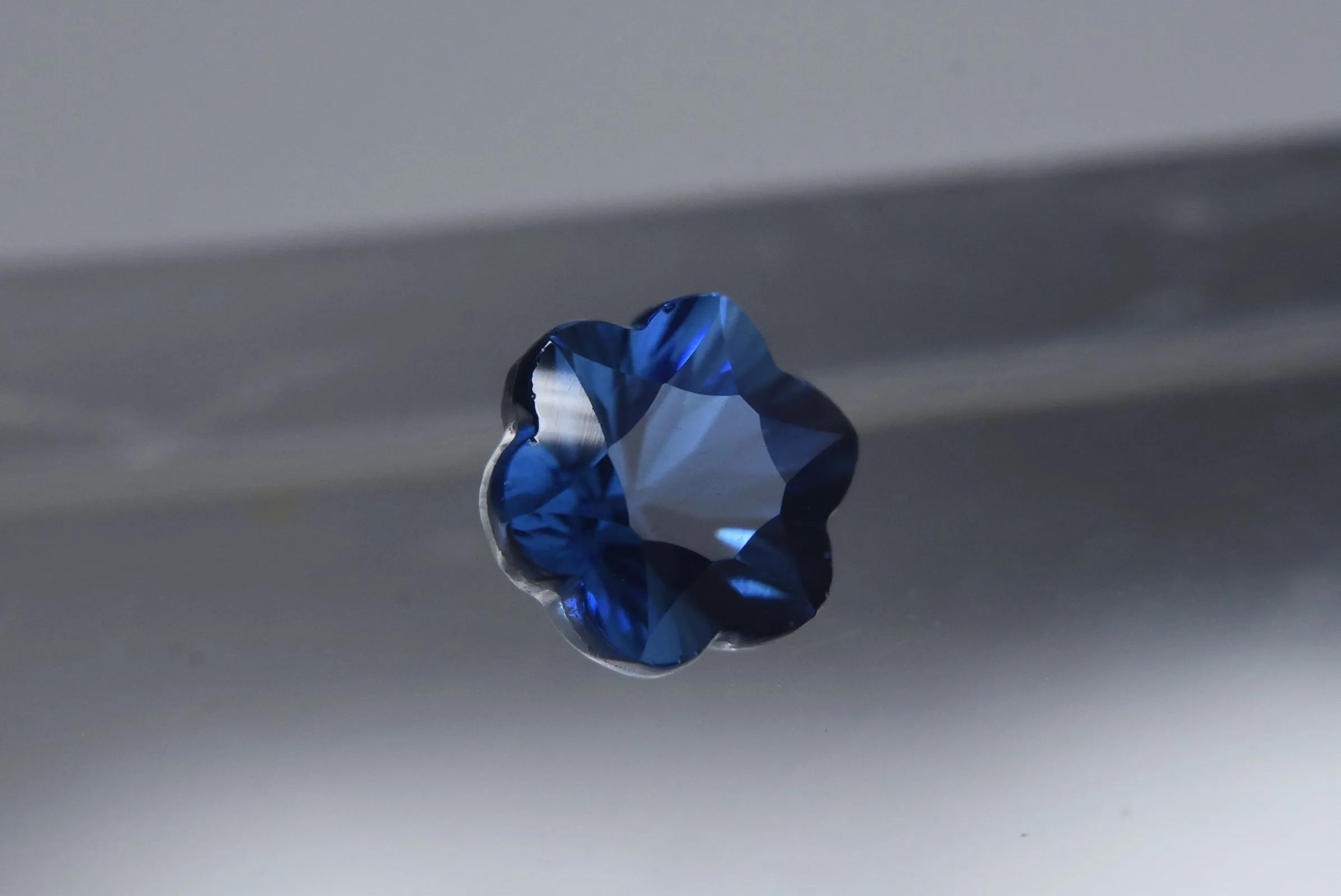 Single Flower Cut Ceylon Blue Quartz Triplet