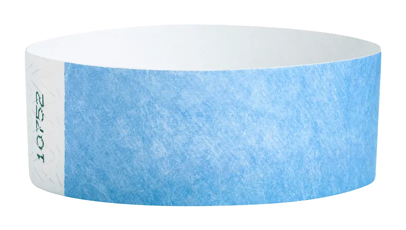 Sky Blue Tyvek Solid Wristbands