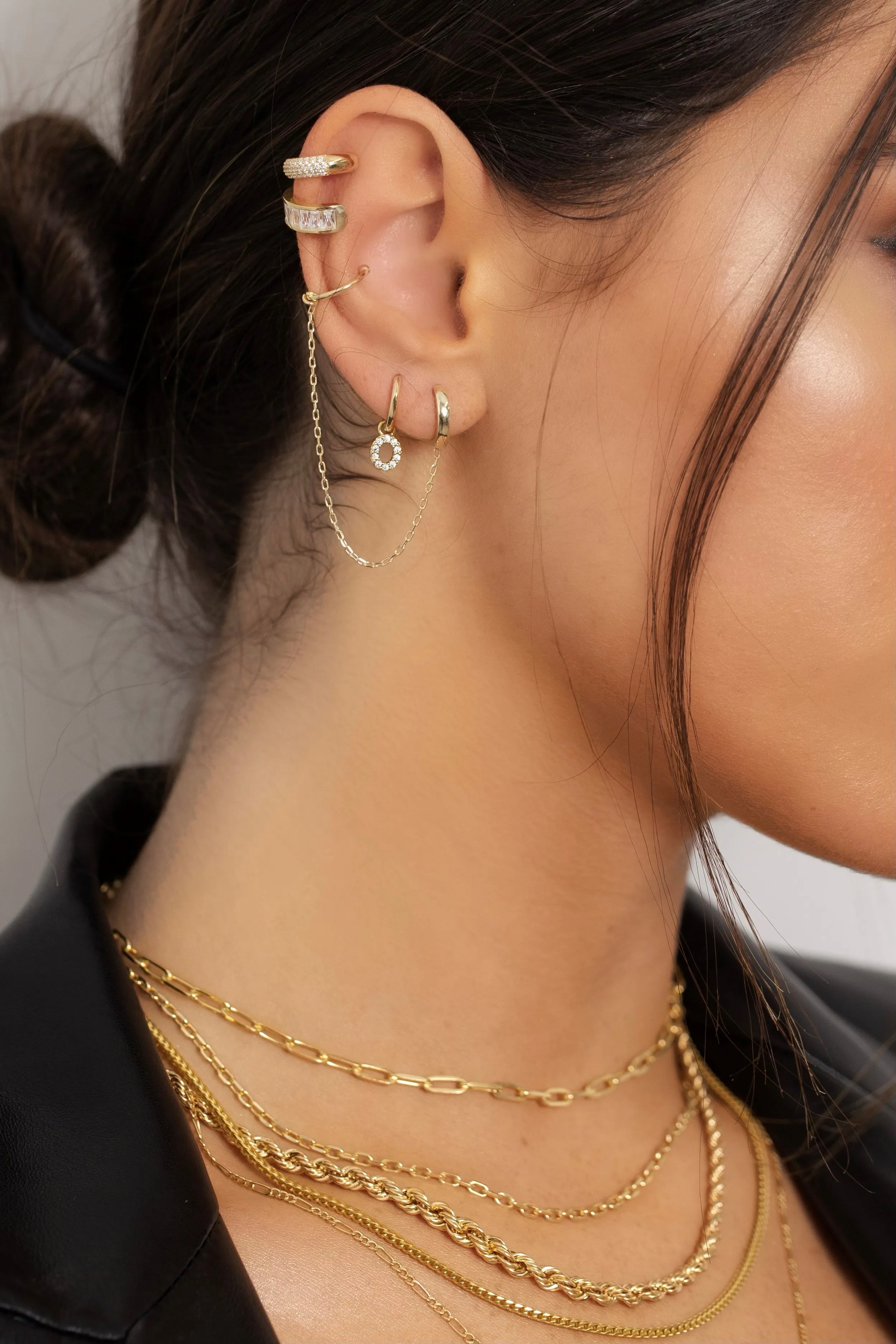 Solid Ear Cuff X Huggie Earring